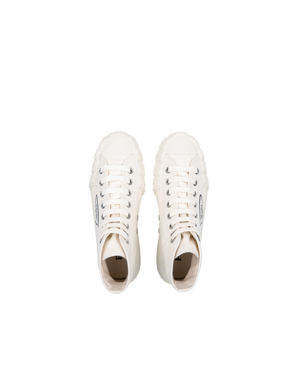 Prada Cotton Canvas High-top Sneakers South Africa Stores - Womens Sneakers  Ivory