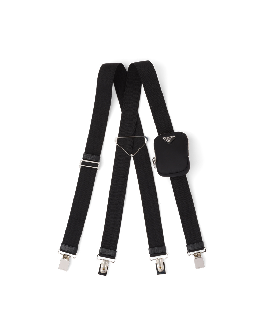 Brucle Elastic Black Suspenders for Men with Geometric Pattern