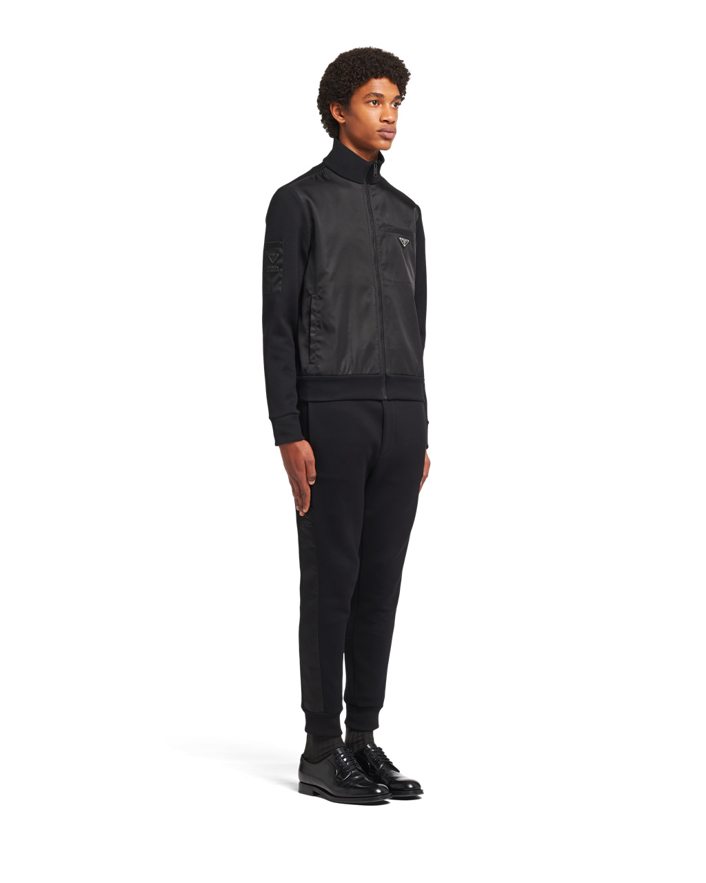 Best Cheap Prada Jackets - Fleece Jacket With Nylon Details Mens Black ...