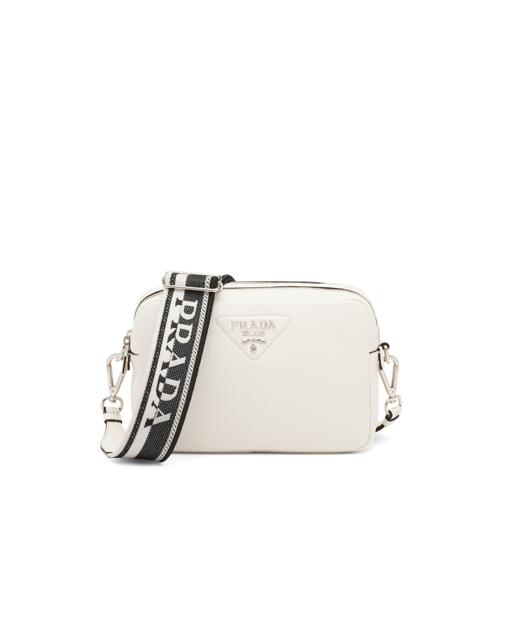 Prada – Prada Small Crossbody Tote White Brushed Leather – Queen Station
