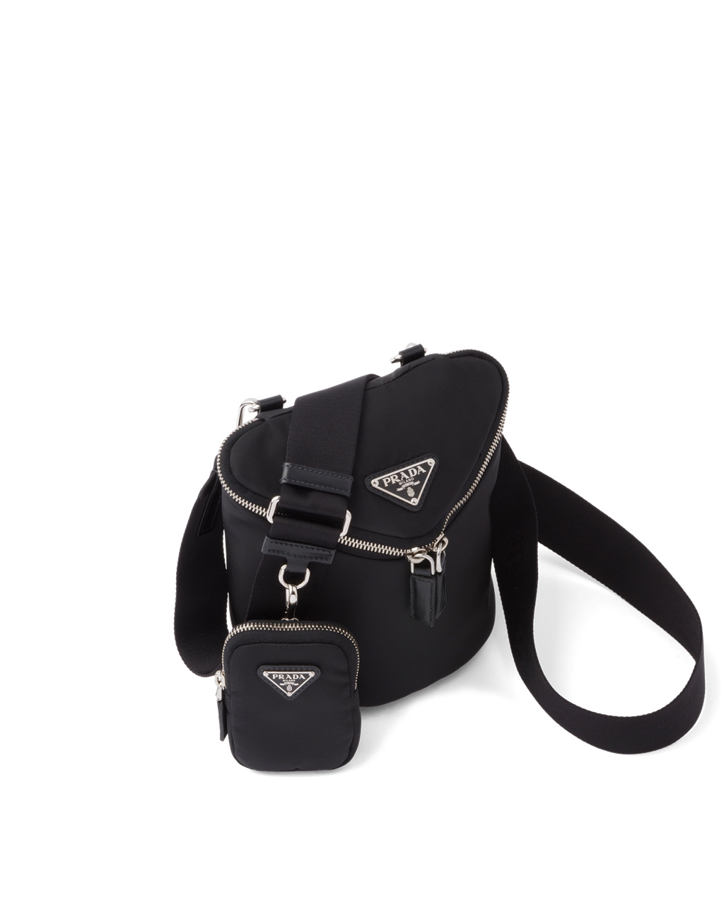 Prada Messenger Bags On Sale Online - Re-nylon And Leather Shoulder Bag ...