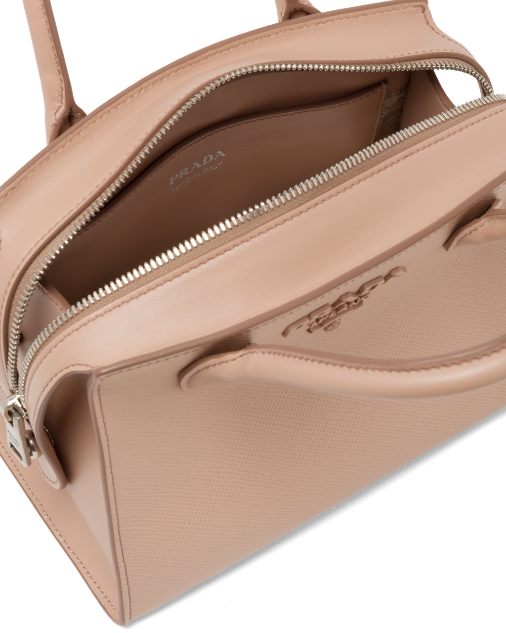 Prada Top Handles Store South Africa - Saffiano Leather Prada Monochrome Bag  Womens Powder Pink