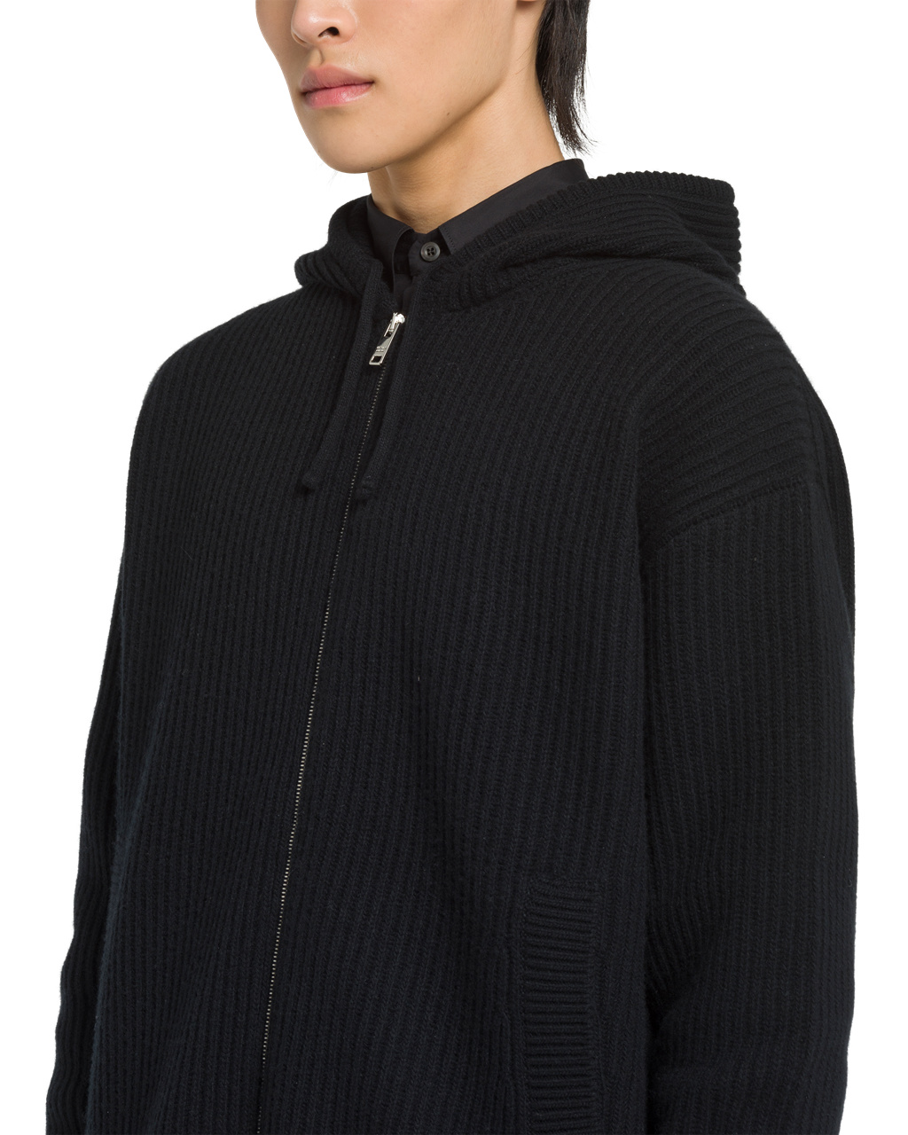 New Prada Hoodie Outlet Shop - Wool And Cashmere Knit Hoodie Mens Black