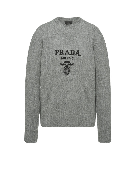 Prada jacquard crew-neck sweater, Women's Clothing